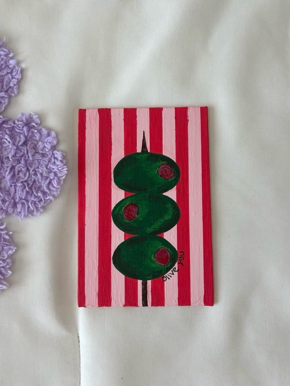 Handmade Olive You Painting